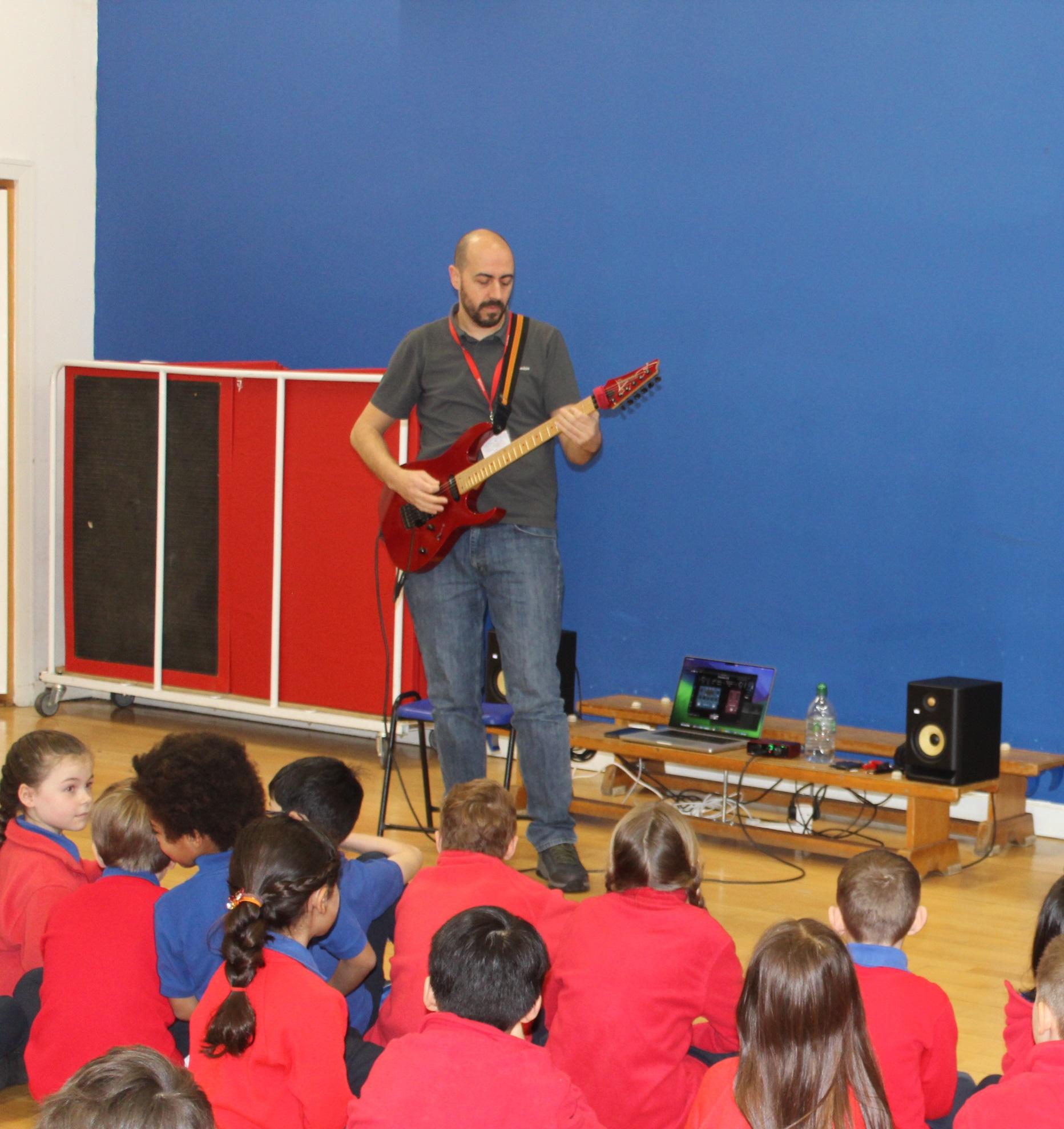 Mr Ilter visiting KS2 Assembly
